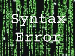 syntax error
